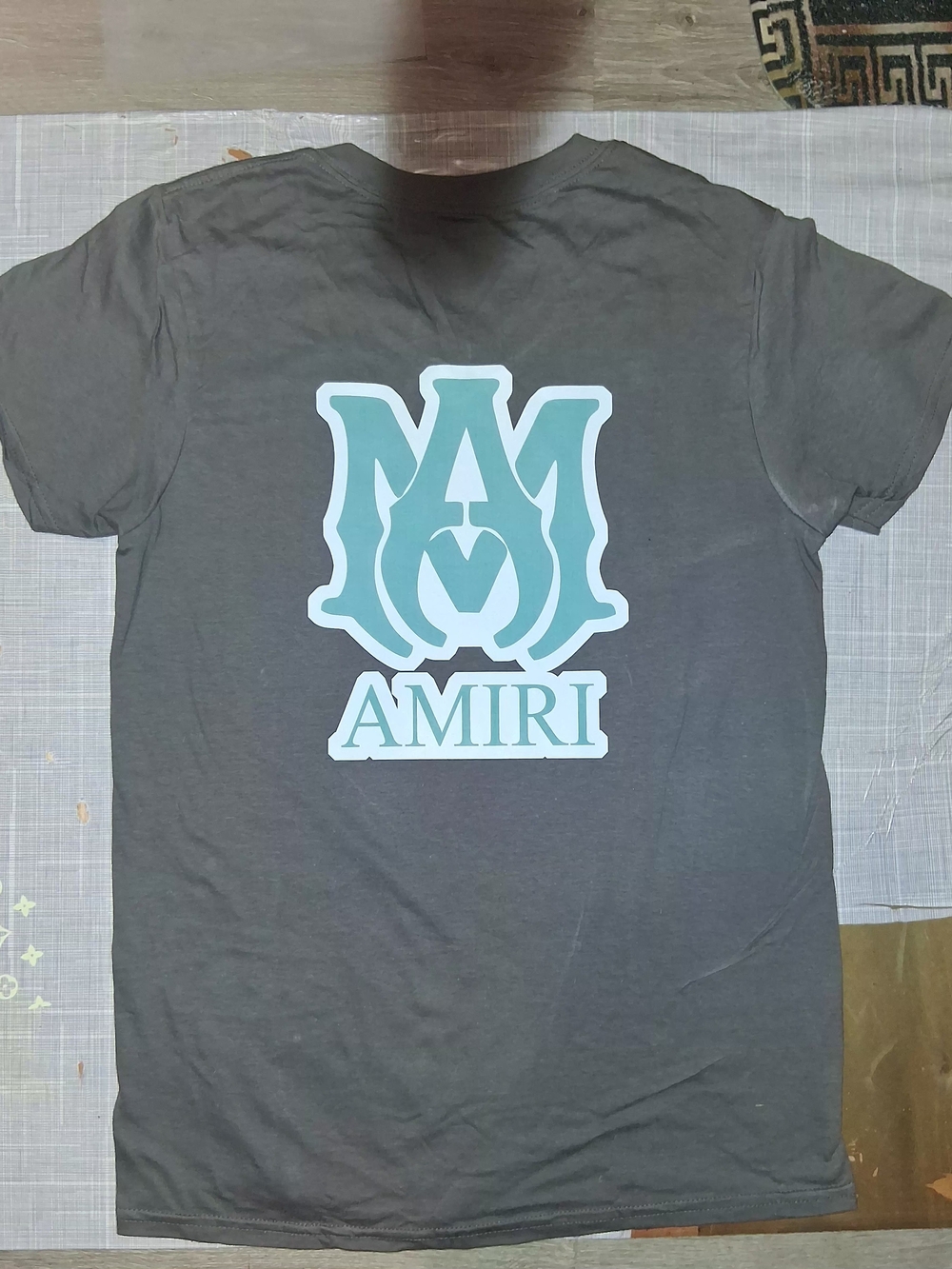 AMIRI MA Core Logo Mens V-Neck Grey Size S (34-36) NWOT